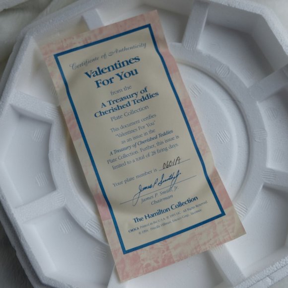 Cherished Teddies Hamilton Plate Collection "Valentine's For You" - Picture 4 of 4